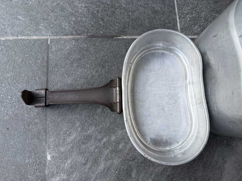 WWII German M31 Mess Kit Kochgeschirr Aluminum Cook Pot 1940 ESB Spoon C&CW-img-8
