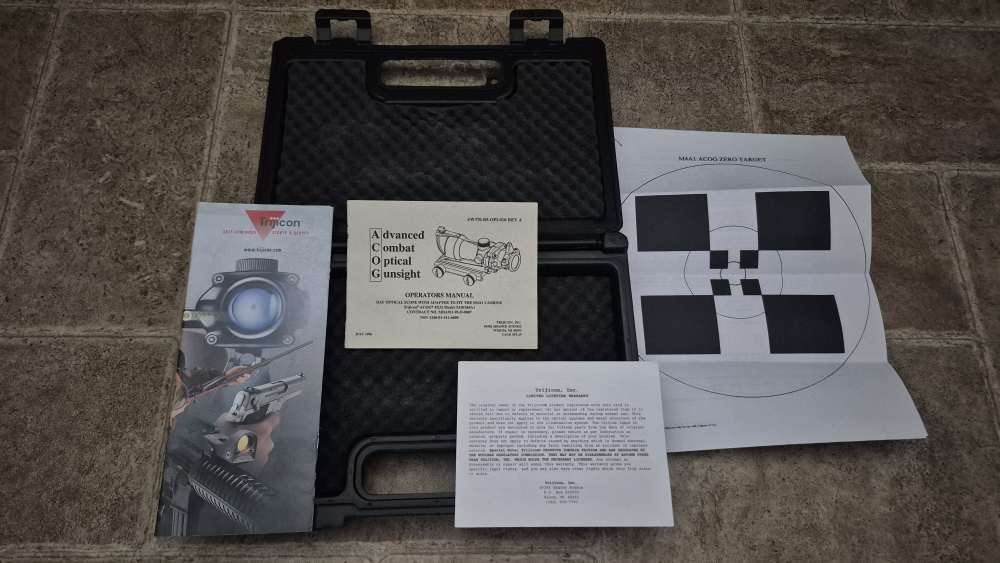 TRIJICON ACOG 4X32 TA01NSN FACTORY BOX AND PAPERS M4A1 223 5.56 1996 MANUEL-img-5