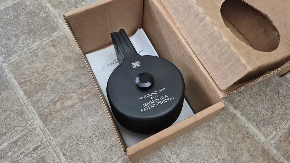 X-25 DRUM MAGAZINE 7.62 NATO 308 WIN 50RD X-PRODUCTS KAC SR-25 FREE PMAG! -img-8