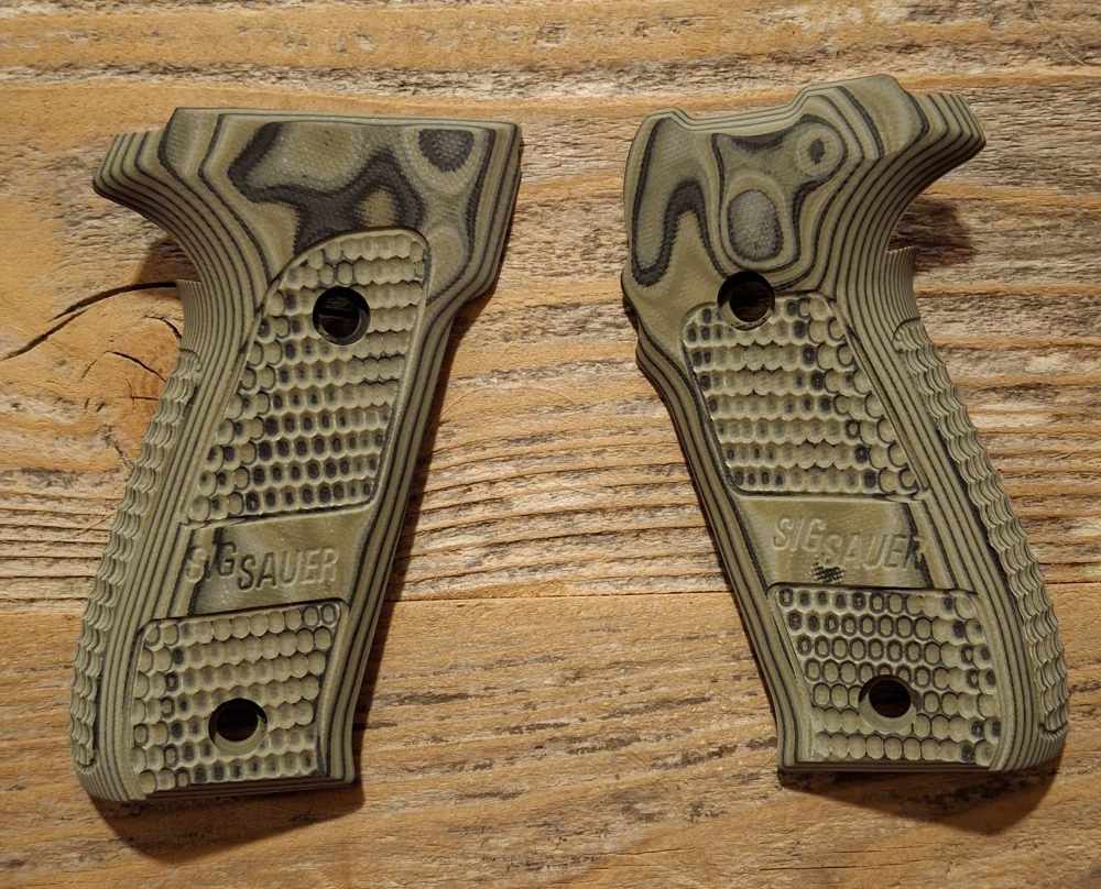 Sig Sauer Factory P226 DA/SA DAO Grips Green Piranha G10 PERFECT-img-0