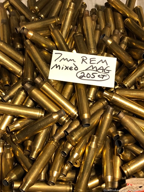 7mm Remington Magnum brass fired casings mixed headstamps 205 count-img-0