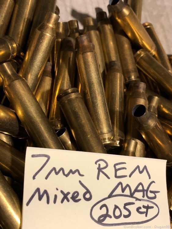 7mm Remington Magnum brass fired casings mixed headstamps 205 count-img-2