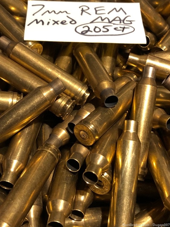 7mm Remington Magnum brass fired casings mixed headstamps 205 count-img-1