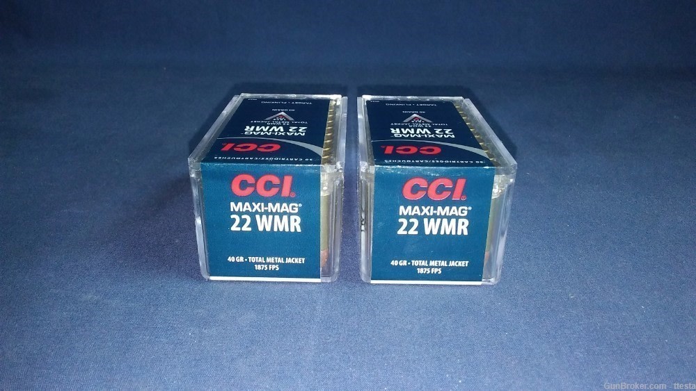 100 Rounds CCI 22 Winchester Magnum Full Metal Jacket WMR 22 Win Mag 40 gr-img-1