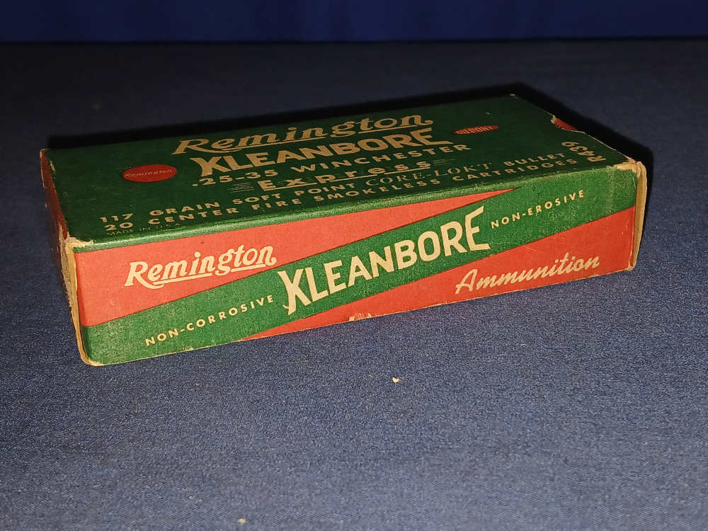 25-35 Winchester Remington UMC Dupont Kleanbore Cartridge Box & Ammo 20rds.-img-2