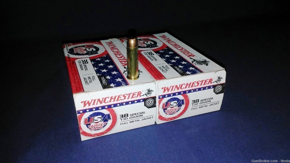 100 New Factory Rounds of 38 Special Winchester 130 Grain Full Metal Jacket-img-2