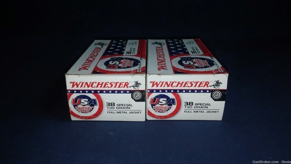 100 New Factory Rounds of 38 Special Winchester 130 Grain Full Metal Jacket-img-1
