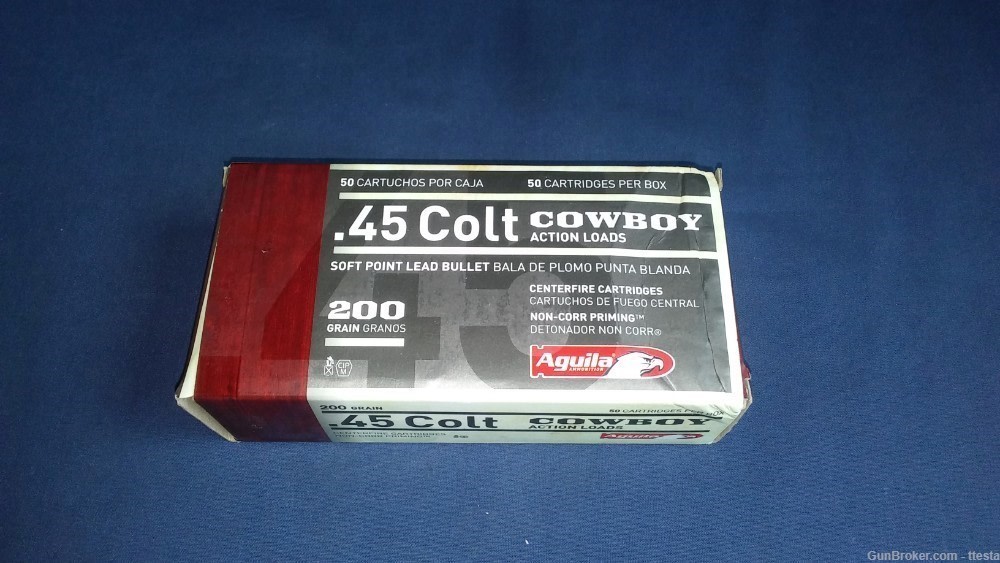 Aguila 50 Rounds 45 Long Colt Cowboy Action SASS 200 Grain Soft Point Lead-img-0