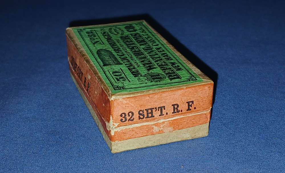 Winchester 32 Short Rimfire 2-Piece Box with 1871 Stetsons Patent - 50 rds.-img-5