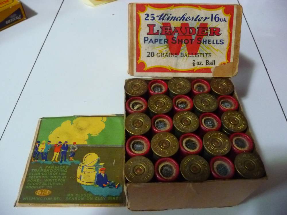 RARE 2 PC WINCHESTER 16 GA BALL BOX FULL SUPER NEAT LABEL IN IT-img-0