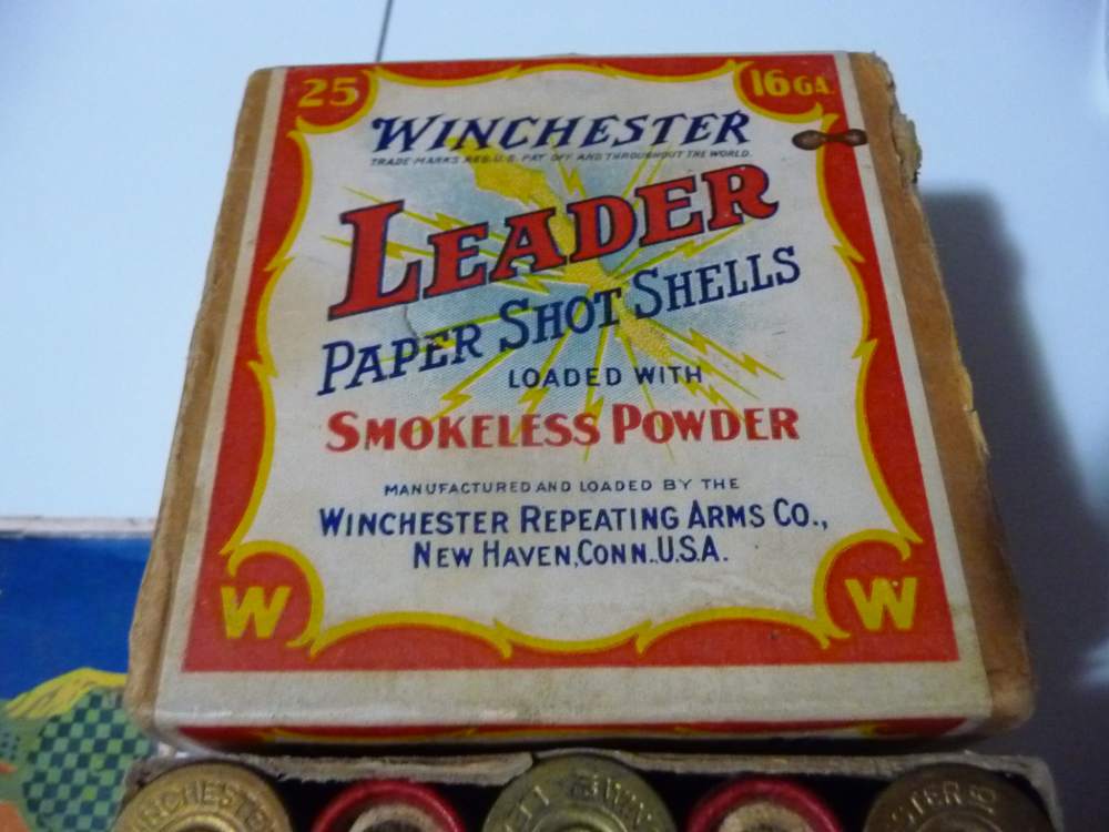 RARE 2 PC WINCHESTER 16 GA BALL BOX FULL SUPER NEAT LABEL IN IT-img-11