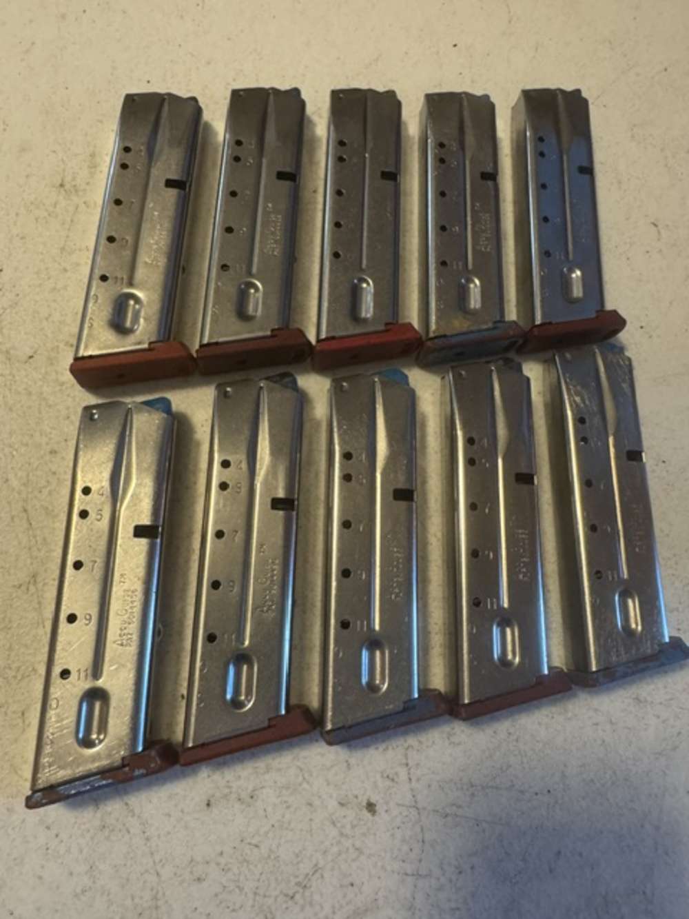 Lot of 10, S&W, 4006, 11 Round, 40S&W, Red Base, Magazines, Item P-632-img-0