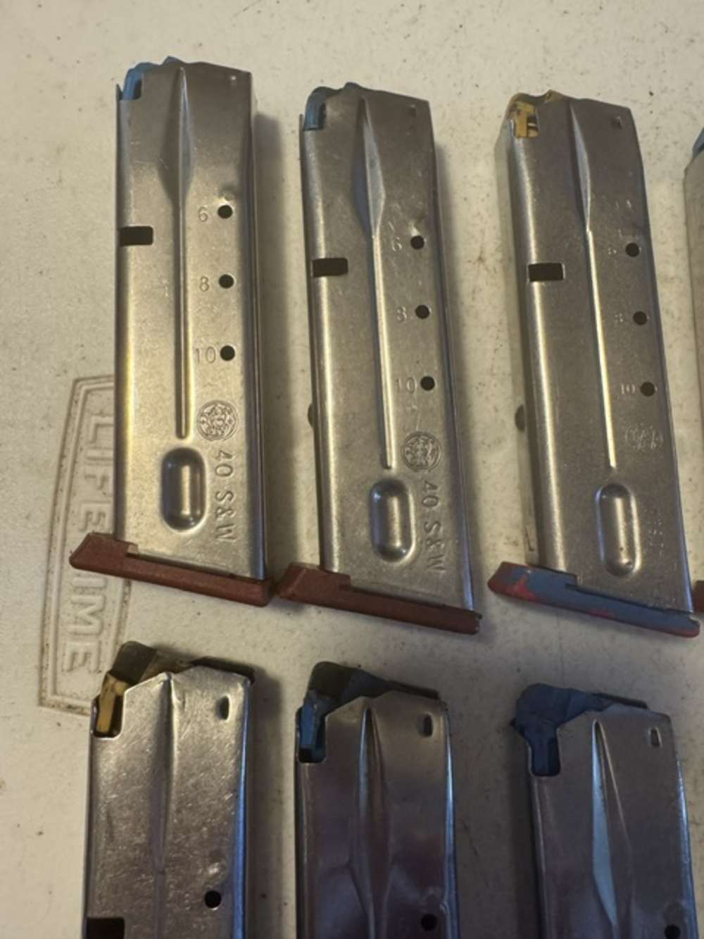 Lot of 10, S&W, 4006, 11 Round, 40S&W, Red Base, Magazines, Item P-633-img-10