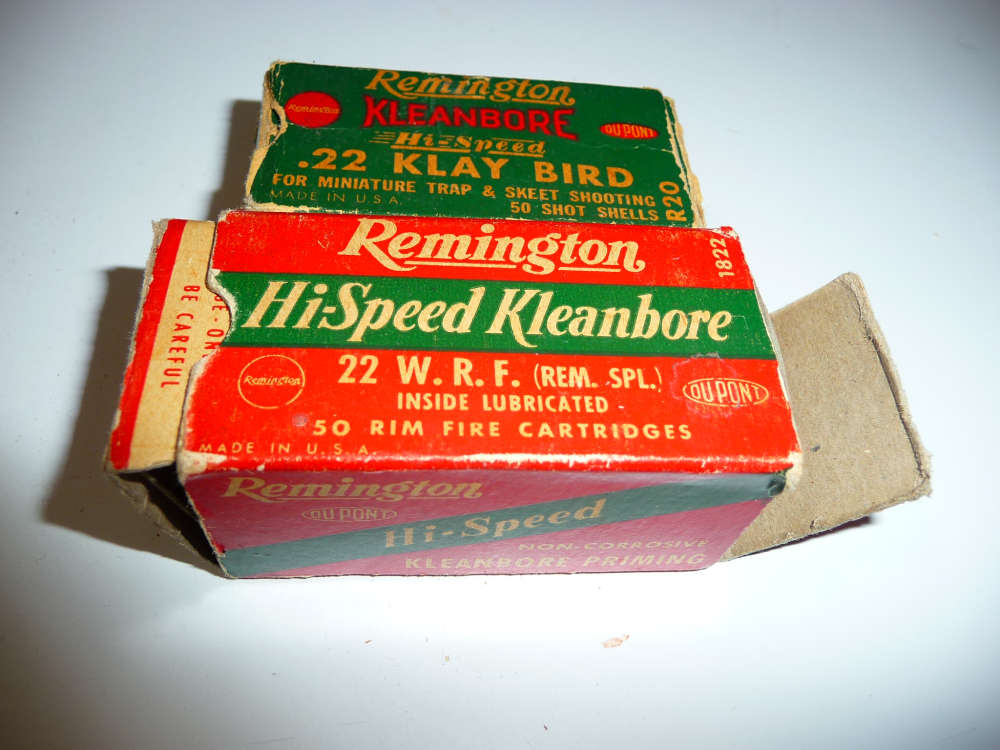2 OLD BOXES 22 REMINGTON ONE IN WRF AND A claybird-img-3