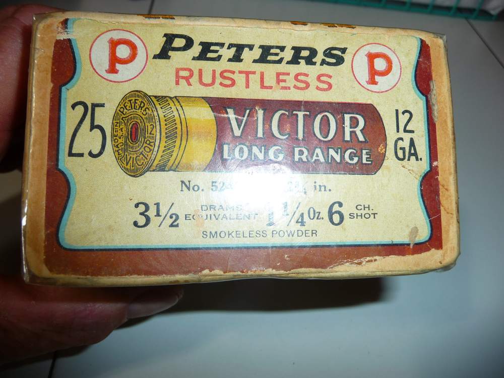 FULL TWO PIECE PETERS VICTOR BOX NO 6 SHOT RUSTLESS  12 GA-img-3