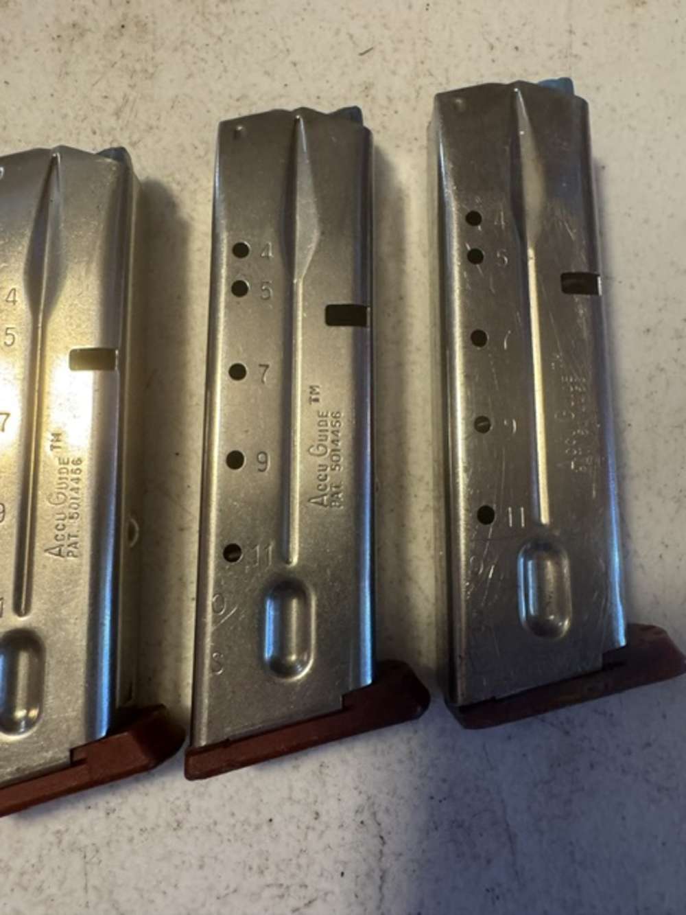 Lot of 5, S&W, 4006, 11 Round, 40S&W, Red Base, Magazines, Item P-634-img-3