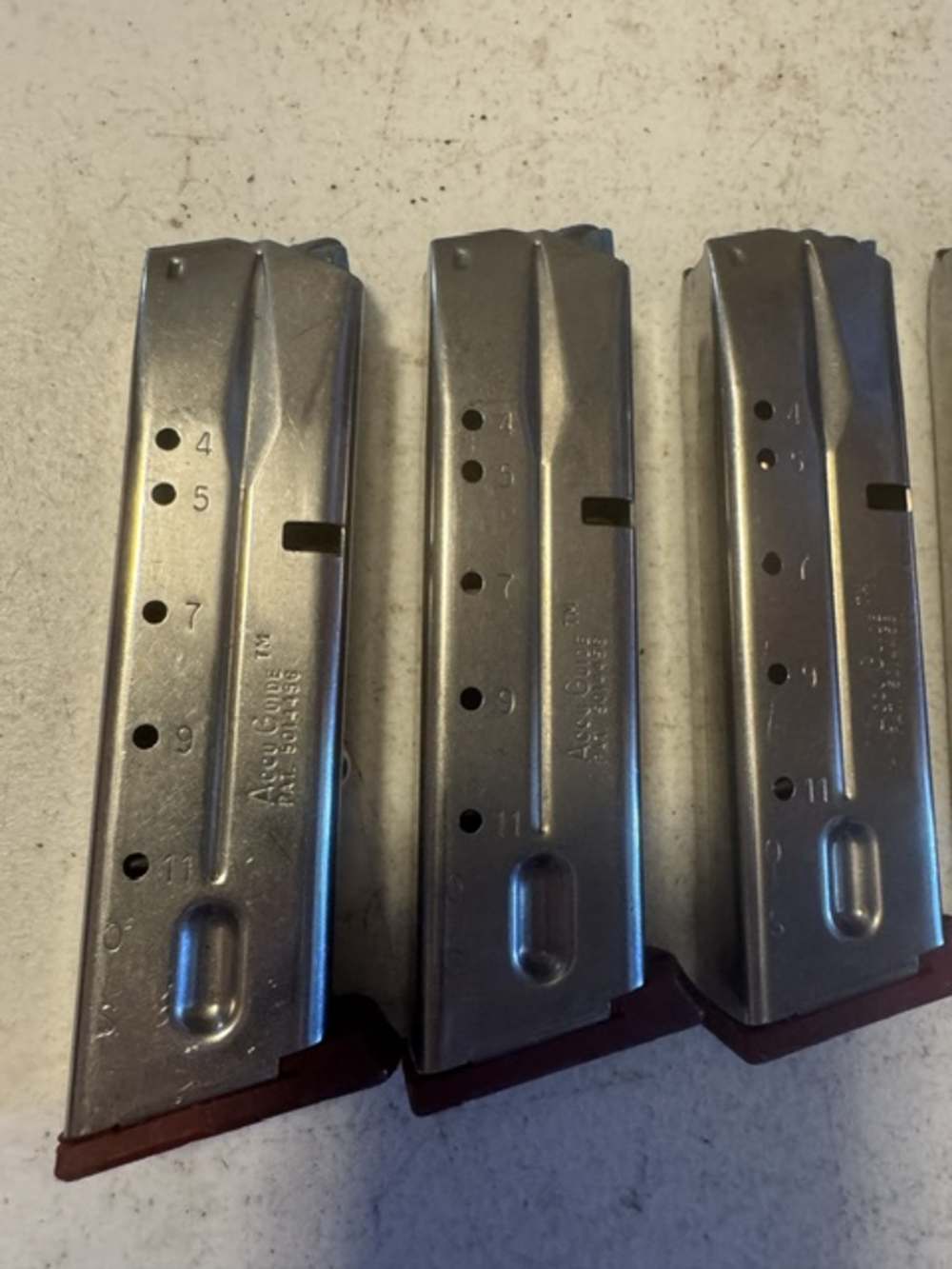 Lot of 5, S&W, 4006, 11 Round, 40S&W, Red Base, Magazines, Item P-634-img-1