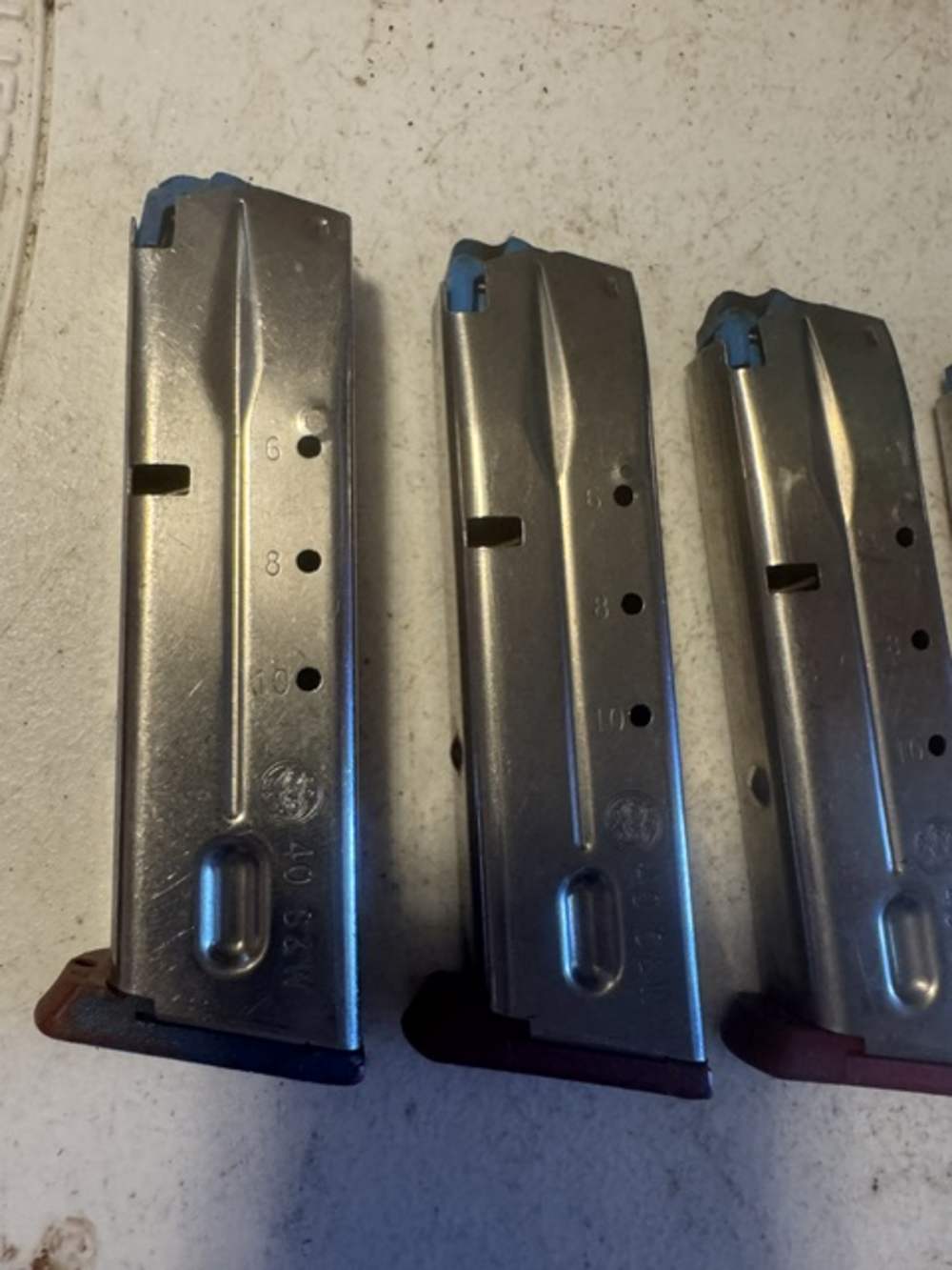 Lot of 5, S&W, 4006, 11 Round, 40S&W, Red Base, Magazines, Item P-635-img-6