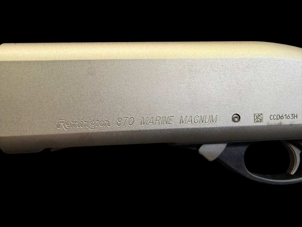 ULTRA RARE, REMINGTON 870 MARINE MAGNUM FACTORY STAINLESS 18.5” RIFLE SIGHT-img-14
