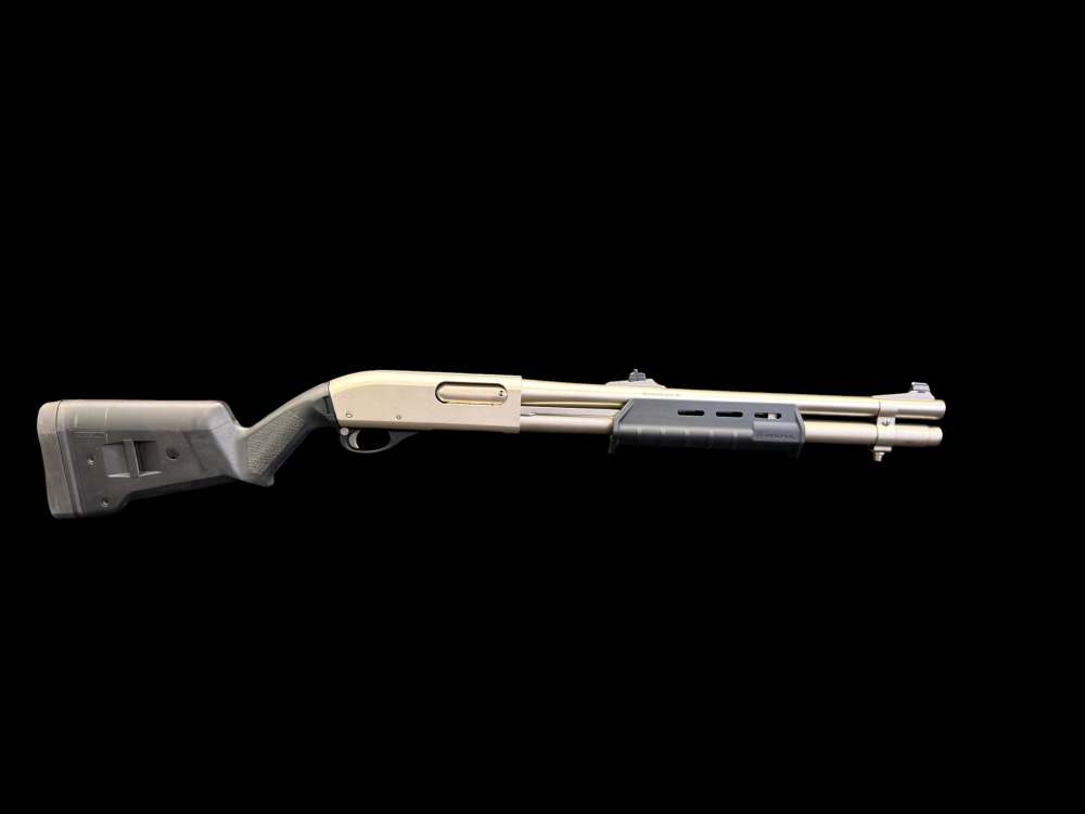 ULTRA RARE, REMINGTON 870 MARINE MAGNUM FACTORY STAINLESS 18.5” RIFLE SIGHT-img-1
