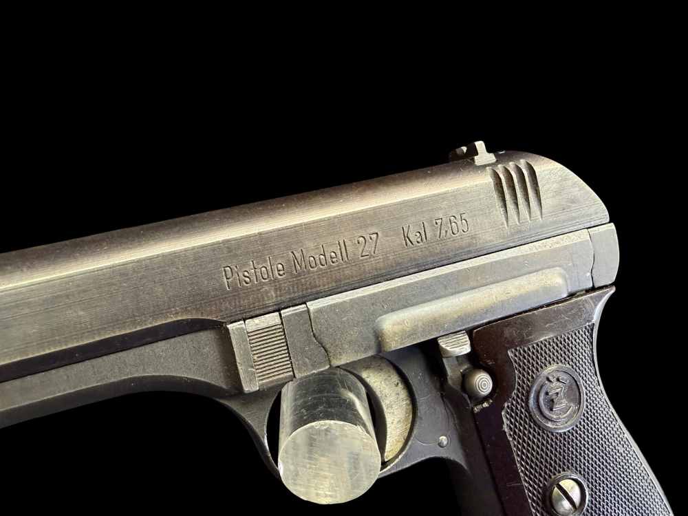 AWESOME, GERMAN WWII NAZl OCCUPATION CZ 27 PISTOL RIG 7.65MM C&R -img-13