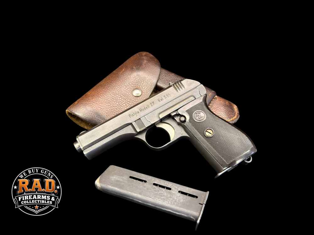 AWESOME, GERMAN WWII NAZl OCCUPATION CZ 27 PISTOL RIG 7.65MM C&R -img-0
