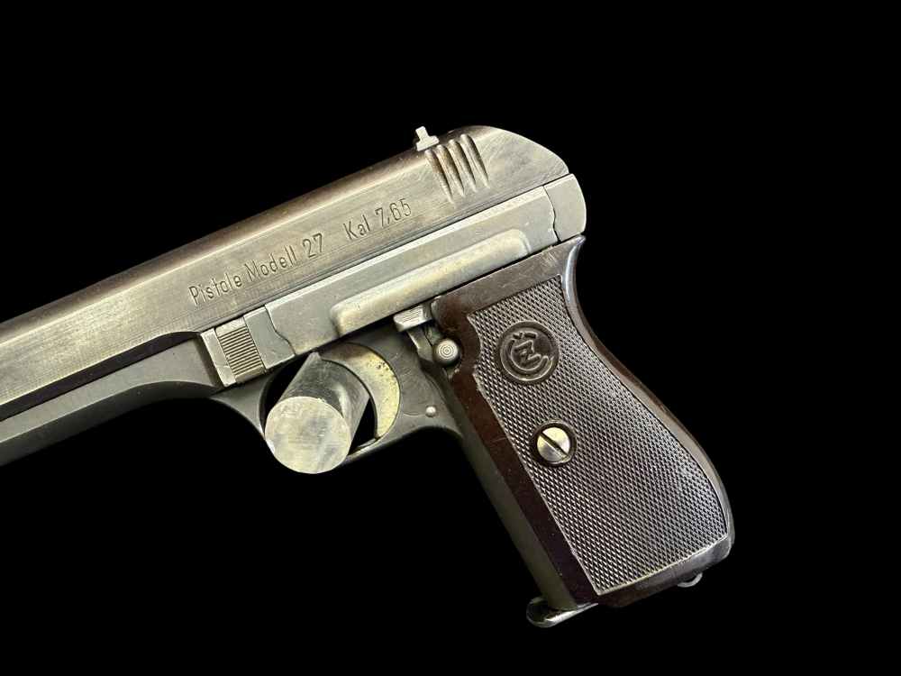 AWESOME, GERMAN WWII NAZl OCCUPATION CZ 27 PISTOL RIG 7.65MM C&R -img-14