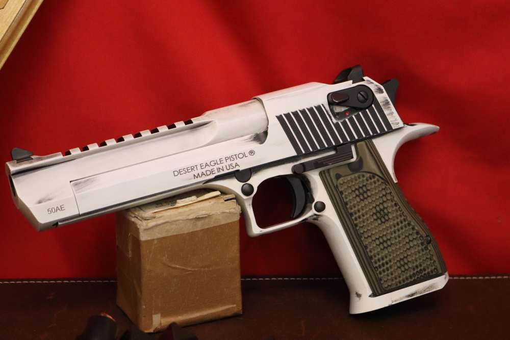 As New Magnum Research Desert Eagle 50 AE BATTLEWORN Storm Trooper Finish!-img-0
