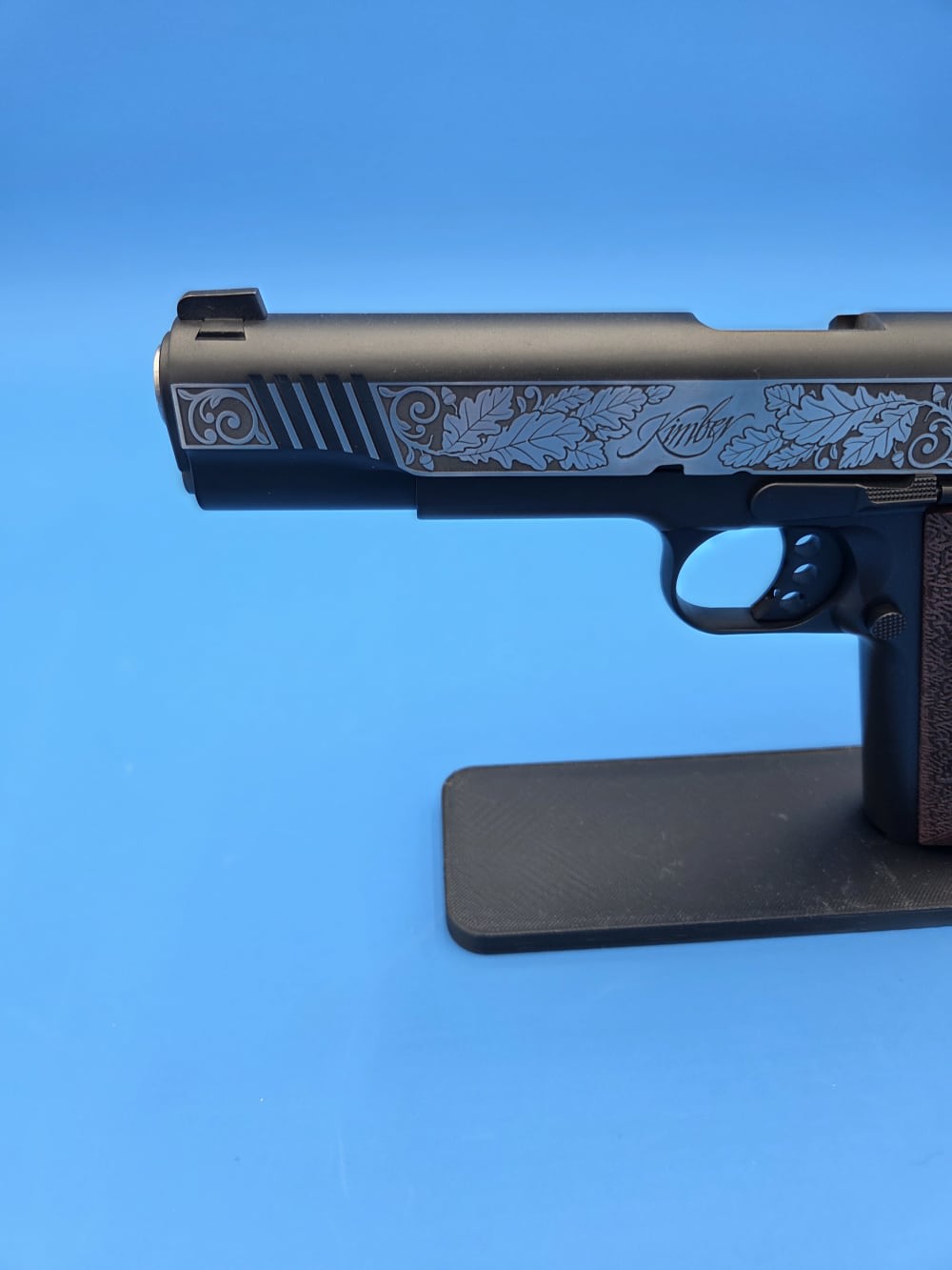 Kimber LW custom 45 ACP engraved 5" barrel deep engraving-img-3