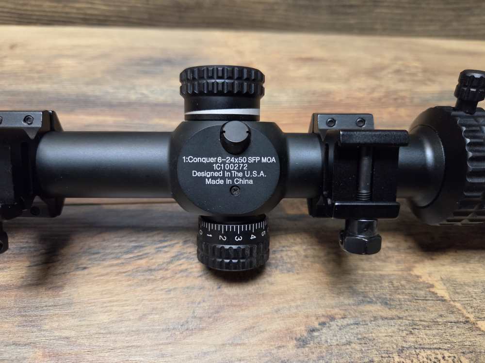 Like New Riton 1 Conquer 6-24x50 Side Focus Rifle Scope R3 W/Rings-img-6
