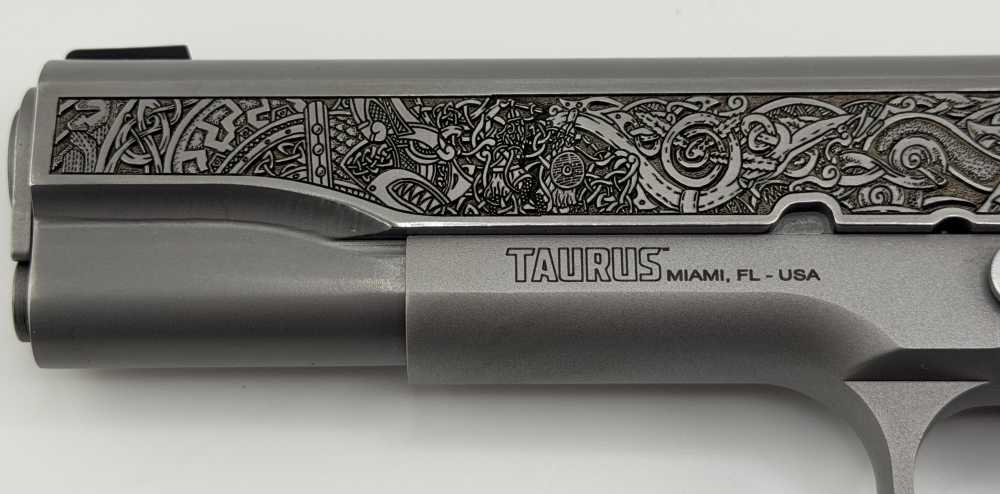 Altamont 1911 Taurus.  One of a kind.  Viking engraving.  Custom grips.-img-9