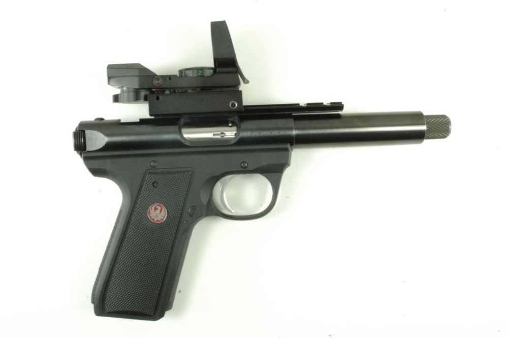 Ruger Mark III Target, .22 LR, Blued, Threaded Barrel, TruGlo, 2 Mags, 2008-img-5