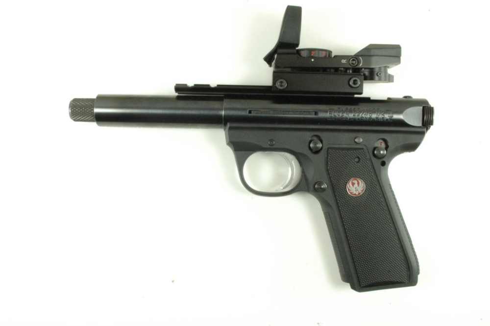 Ruger Mark III Target, .22 LR, Blued, Threaded Barrel, TruGlo, 2 Mags, 2008-img-1