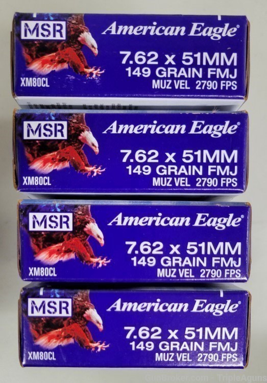 Federal American Eagle 762x51 149gr fmj lot of 80rds XM80CL-img-0