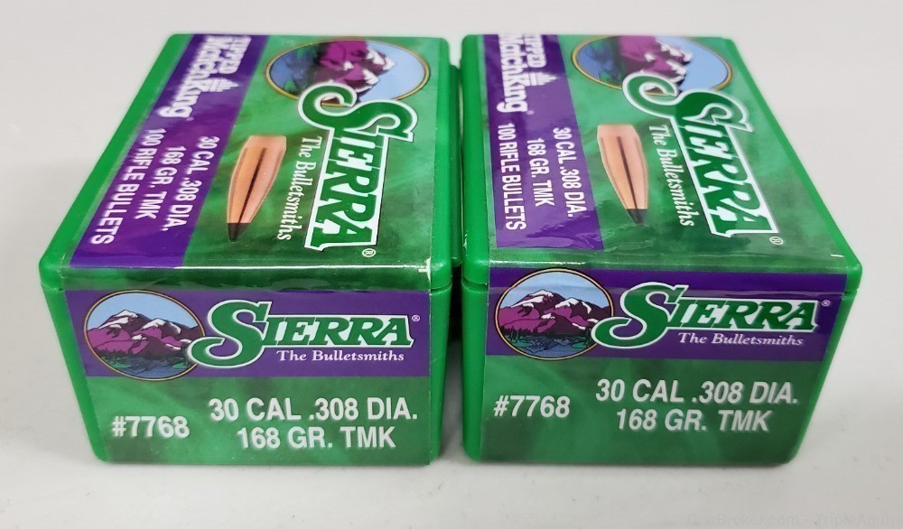 Sierra Matchking 30 caliber .308 168gr TMK tipped  lot of 200 7768-img-0