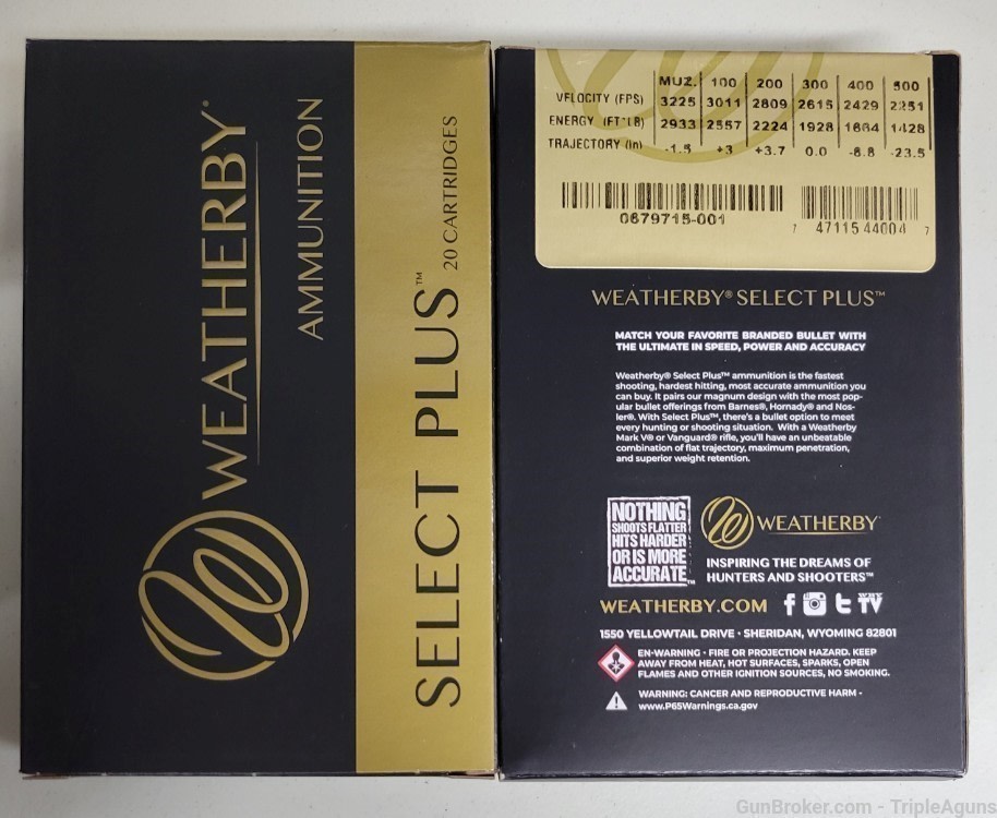 Weatherby Select Plus 6.5 Weatherby RPM 127gr lrx lot of 60rds B65RPM127LRX-img-1