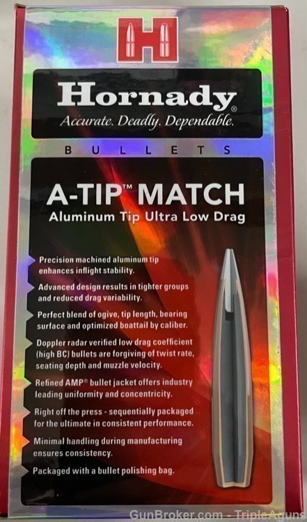 Hornady A-Tip Match 6.5mm 153gr min twist 1-8 box of 100 2638-img-1