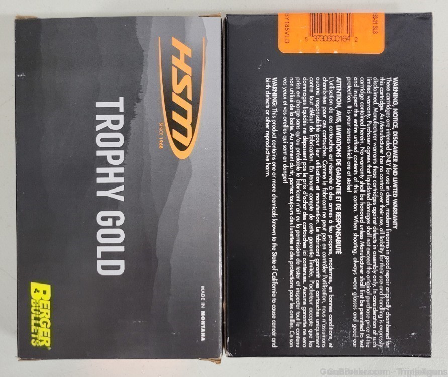 HSM 300 Weatherby Mag 185gr Berger HPBT lot of 100rds-img-1