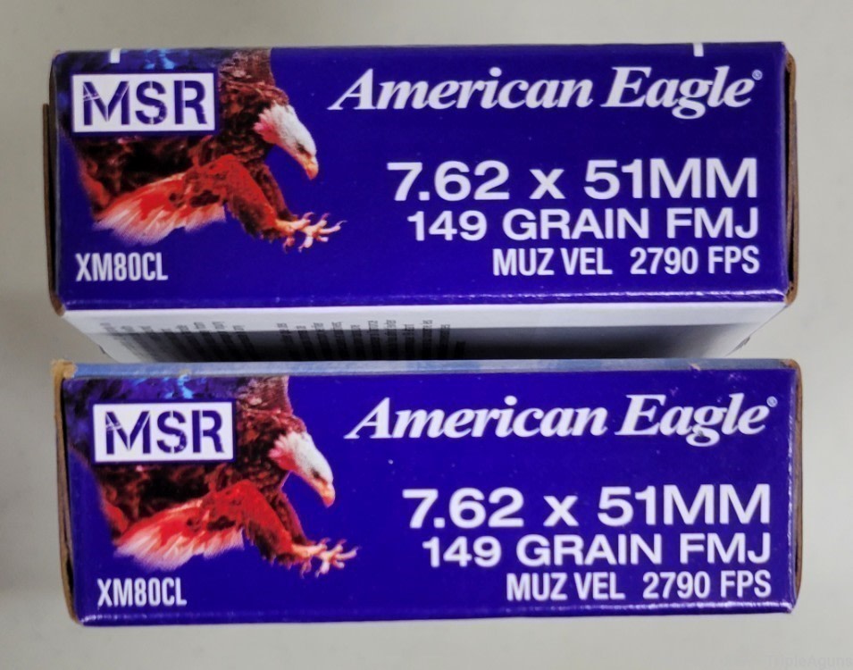 Federal American Eagle 762x51 149gr fmj lot of 40rds XM80CL-img-0