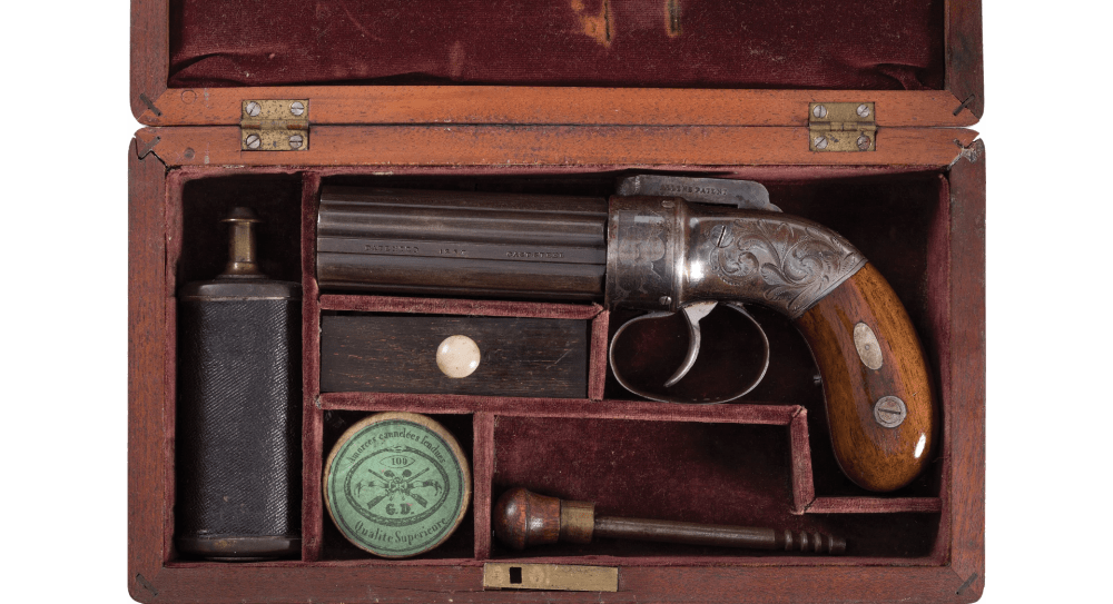 Cased Allen & Thurber Percussion Pepperbox-img-0