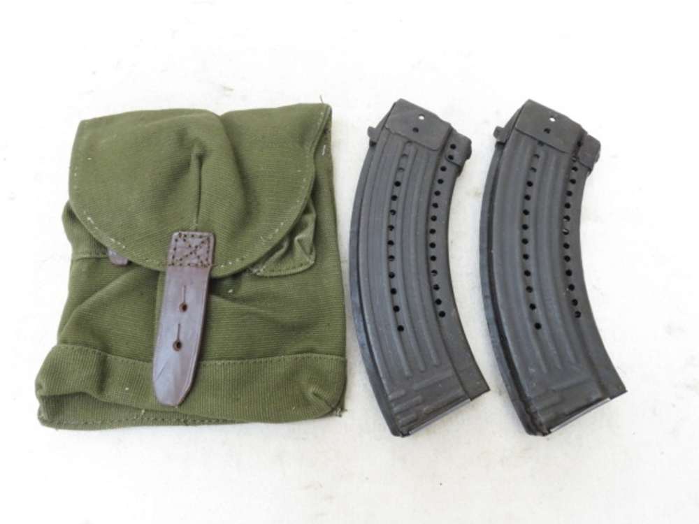 2 Romanian AK AK-47 30rd Magazines & AK47 Magazine Pouch Oddity Holes-img-0