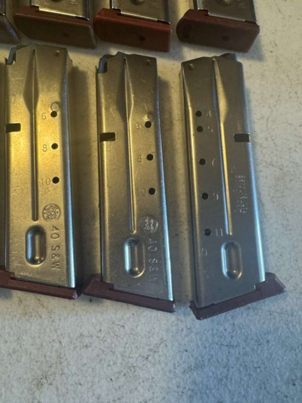Lot of 10, S&W, 4006, 11 Round, 40S&W, Red Base, Magazines, Item P-636-img-13