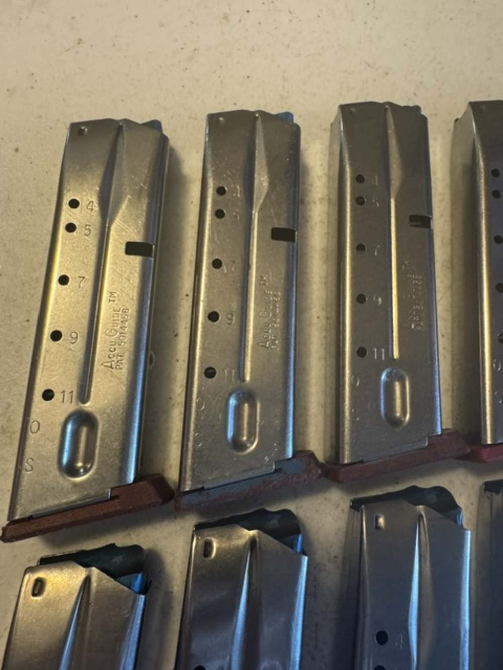 Lot of 10, S&W, 4006, 11 Round, 40S&W, Red Base, Magazines, Item P-636-img-1