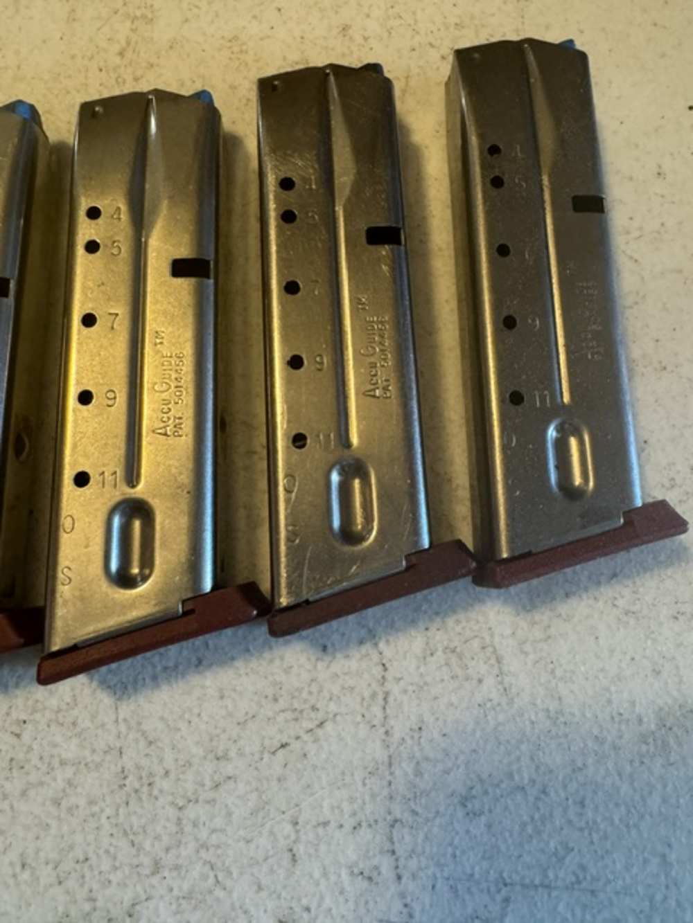 Lot of 5, S&W, 4006, 11 Round, 40S&W, Red Base, Magazines, Item P-637-img-3