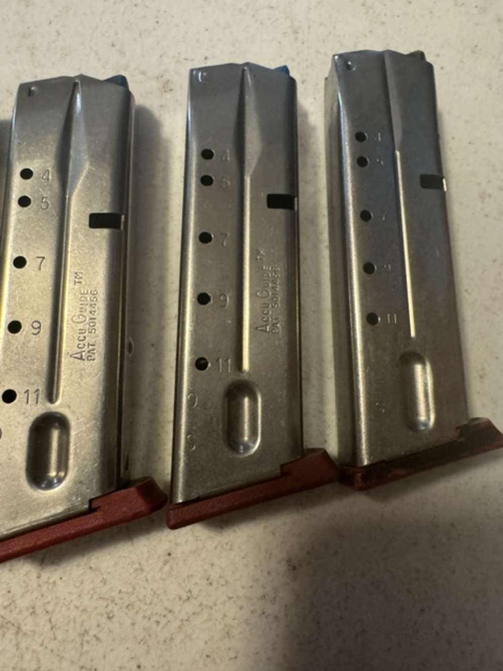 Lot of 5, S&W, 4006, 11 Round, 40S&W, Red Base, Magazines, Item P-638-img-3