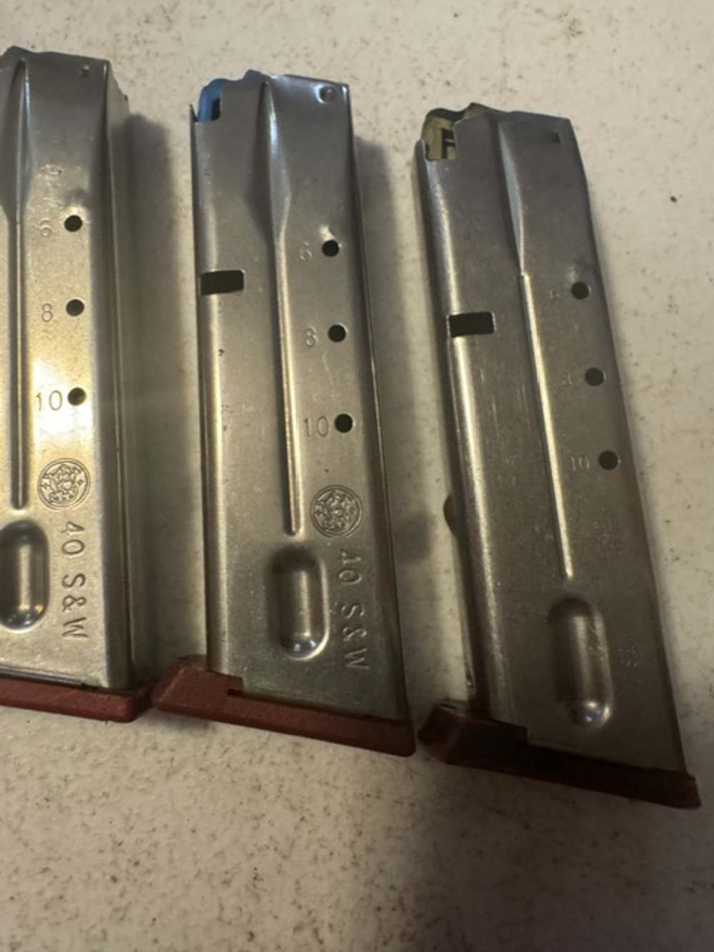 Lot of 5, S&W, 4006, 11 Round, 40S&W, Red Base, Magazines, Item P-638-img-7