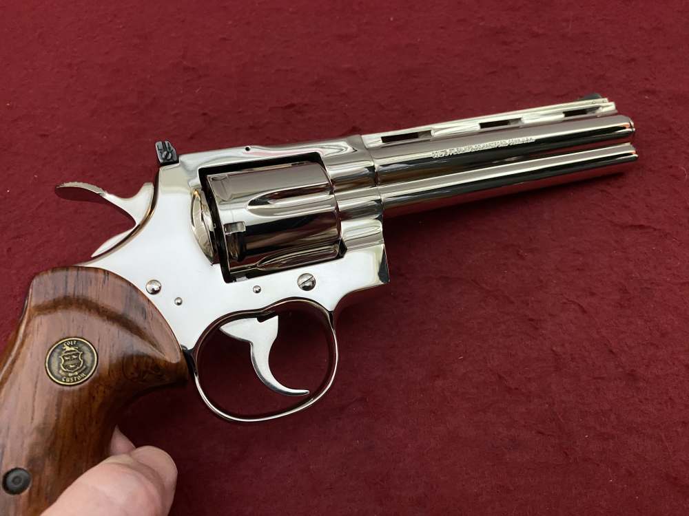 Ultra Rare Bank of Findlay Cased Set Nickel 6" Colt Python and Diamondback -img-118