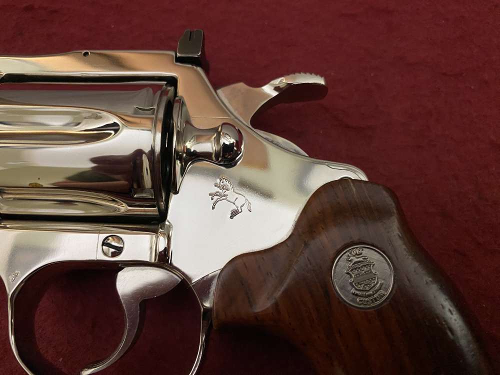 Ultra Rare Bank of Findlay Cased Set Nickel 6" Colt Python and Diamondback -img-46