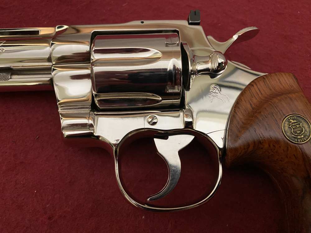 Ultra Rare Bank of Findlay Cased Set Nickel 6" Colt Python and Diamondback -img-137