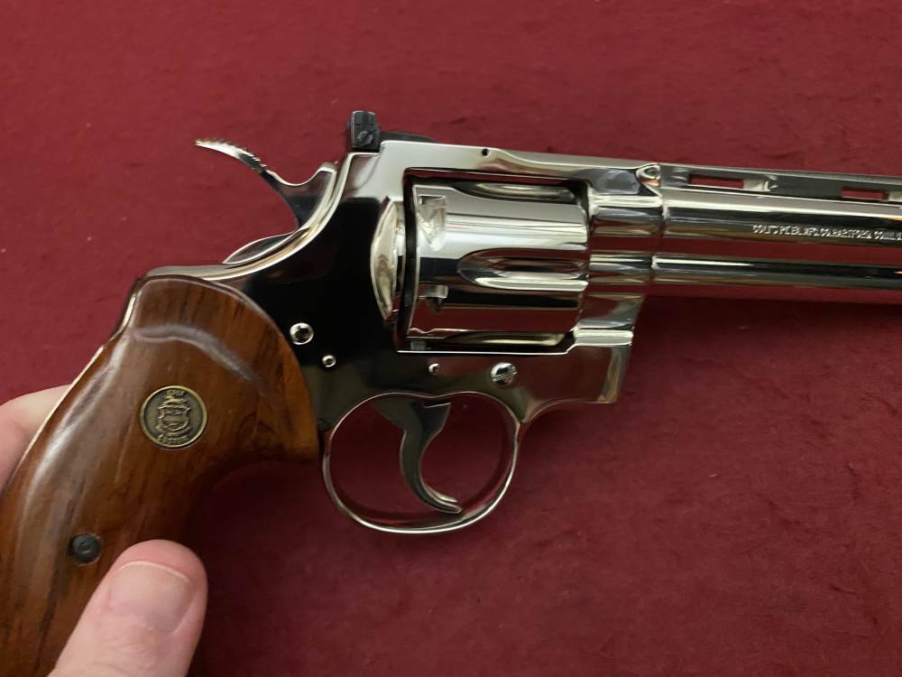 Ultra Rare Bank of Findlay Cased Set Nickel 6" Colt Python and Diamondback -img-115